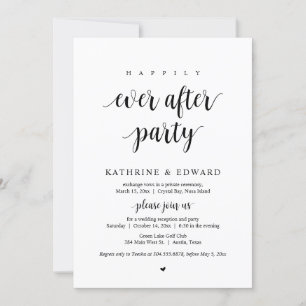 Wedding Elopement, Happily Ever After Party  Invitation