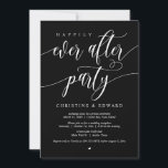 Wedding Elopement, Happily Ever After Party Invitation<br><div class="desc">Beautiful Modern Calligraphy,  Wedding Elopement Announcement,  Invitation card (Happily Ever After Party). This is perfect for your wedding reception and post-wedding celebration party. Add your details in matching font / lettering. Black and white theme.
#TeeshaDerrick</div>