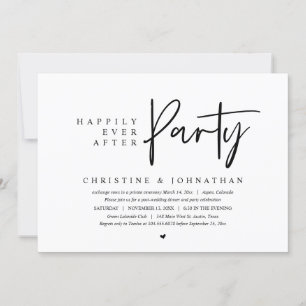 Wedding Elopement, Happily Ever After Party Invitation
