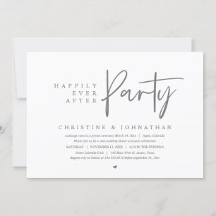 Wedding Elopement, Happily Ever After Party Invitation
