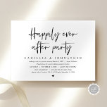 Wedding Elopement, Happily Ever after Party Invitation<br><div class="desc">Modern Black Script themed,  wedding elopement invitation card (Happily ever after Party). It is perfect for your wedding elopement reception / post wedding celebration party. Add your details in matching black font / lettering.</div>