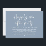 Wedding Elopement, Happily Ever After Party Invitation<br><div class="desc">Modern dusty blue theme,  wedding elopement invitation card (Happily ever after Party). It is perfect for your wedding elopement reception / post wedding celebration party. Add your details in matching black font / lettering.</div>