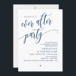 Wedding Elopement, Happily Ever After Party  Invitation<br><div class="desc">Elegantly announce your happily ever after with our modern classy navy blue themed wedding elopement celebration invitation card, "Happily Ever After Party". Tailored for couples continuing their love story, this invitation strikes a perfect balance of sophistication and charm, setting the scene for an unforgettable event. Featuring a modern contemporary script...</div>