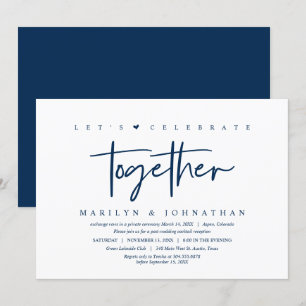 Wedding Elopement, Modern, Lets Party with us Invi Invitation