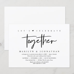 Wedding Elopement, Modern, Lets Party with us Invi Invitation