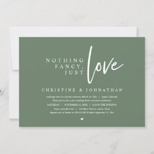 Wedding Elopement, Nothing Fancy, Just Love Invitation