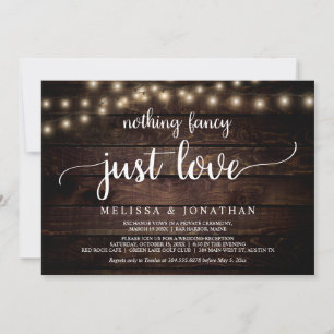 Wedding Elopement, Nothing Fancy Just Love Invitation