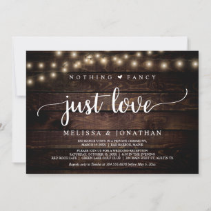 Wedding Elopement, Nothing Fancy Just Love Invitation