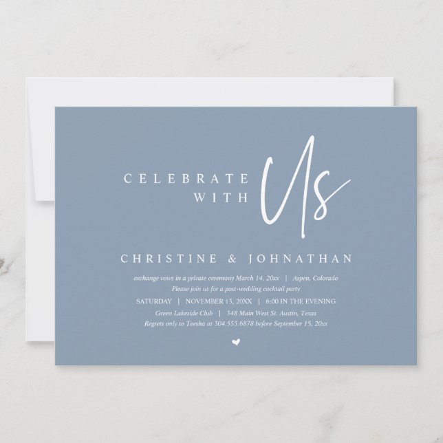 Wedding Elopement Party, Celebrate with us Invitation (Front)