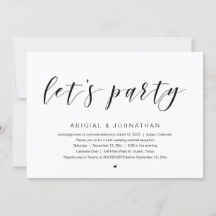 Wedding Elopement Party, Let's Party Invitation