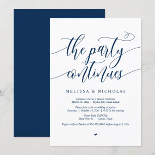 Wedding Elopement Party, The Party Continues Invitation