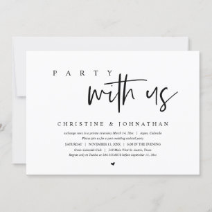 Wedding Elopement, Party with us Invitation