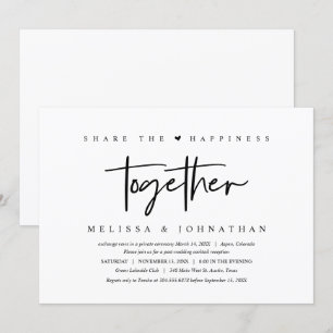 Wedding Elopement, share happiness together Invitation