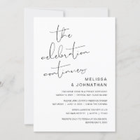 Wedding Elopement, The Celebration Continues Invit