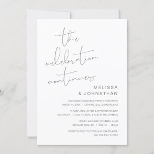 Wedding Elopement, The Celebration Continues Invitation