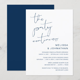 Wedding Elopement, The Party Continues Invitation