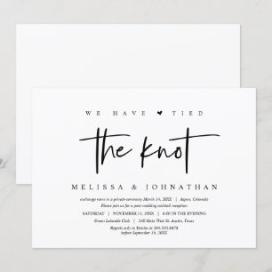 Wedding Elopement, We have tied the knot Invitation