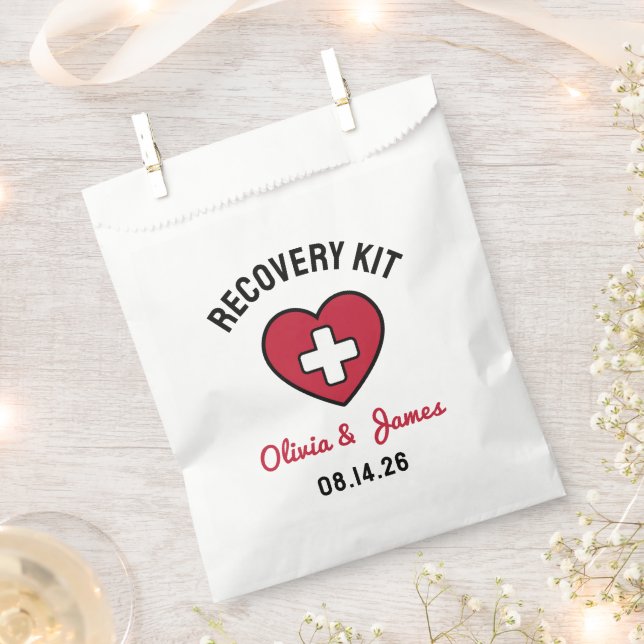 Wedding Emergency Survival Hangover Recovery Kit Favour Bags (Clipped)