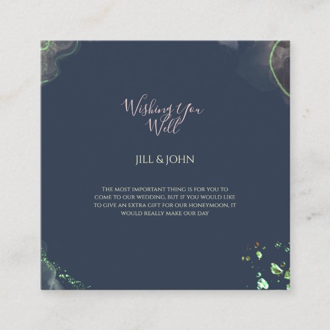 Wedding Encloser Card Emerald Green   (Front)