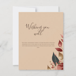  Wedding Encloser Card Modern Tropical Rose