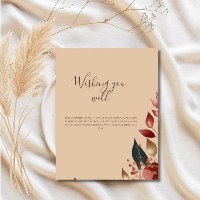  Wedding Encloser Card Modern Tropical Rose (Creator Uploaded)
