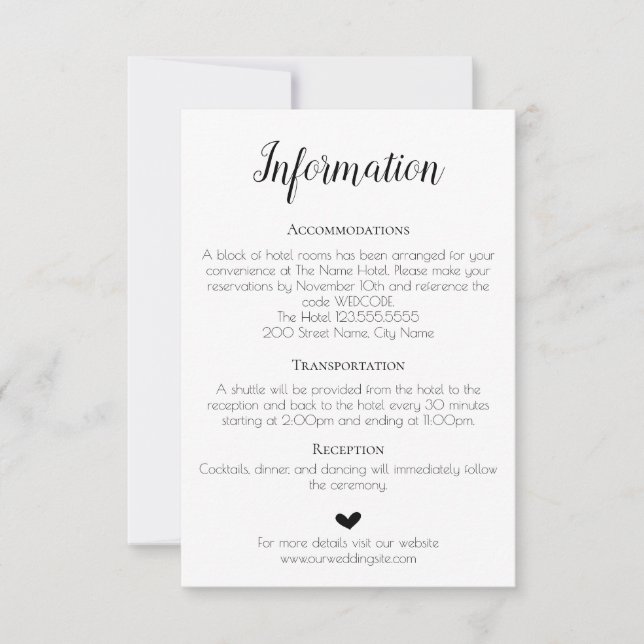 Wedding enclosure card (Front)