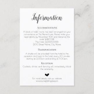 Wedding enclosure card