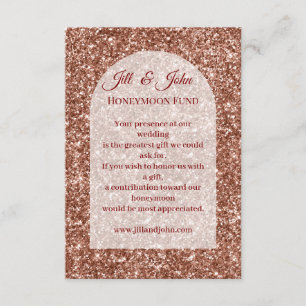 Wedding Enclosure Card Honeymoon Fund Rose Gold