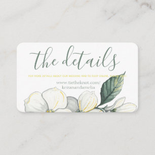 Wedding Enclosure Card, Watercolor Dogwood Blooms