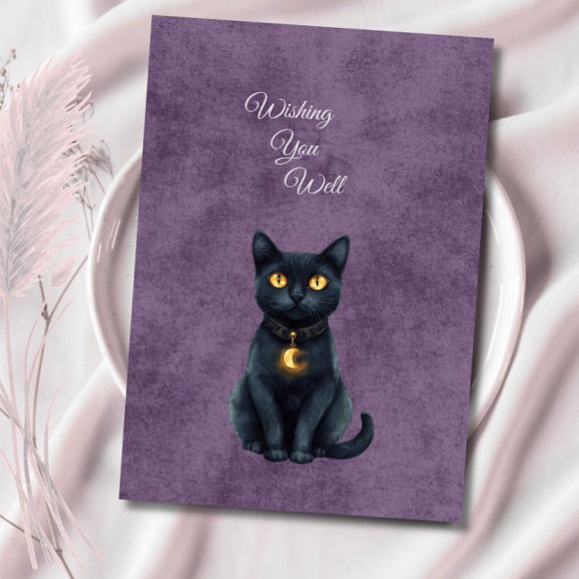 Wedding Enclosure Card Whimsical Black Cat Gothic  (Creator Uploaded)