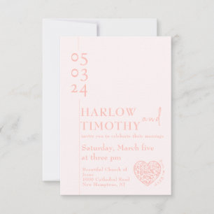 Wedding enclosure card with hearth shape QR code