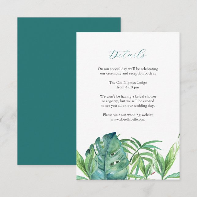 Wedding Enclosure Care Tropical Palm Leaves (Front/Back)