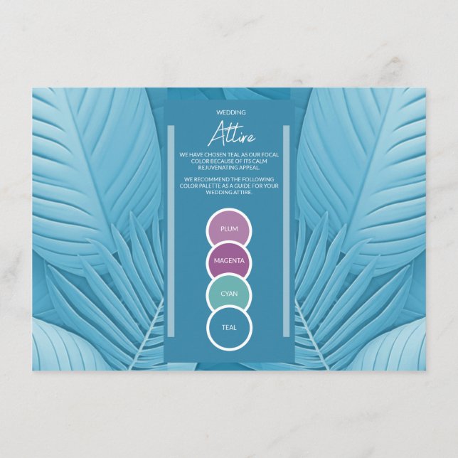 Wedding Enclosure Colour Palette Photo Card (Back)