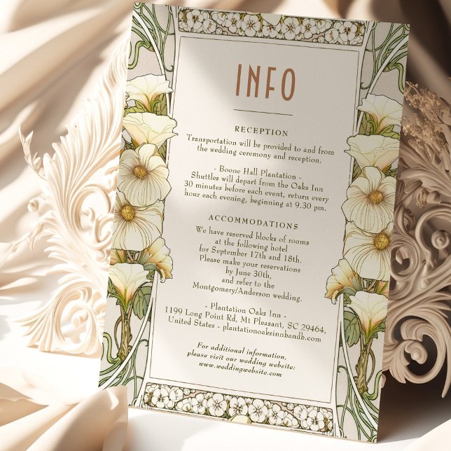 Wedding Enclosure INFO Vintage Art Nouveau Mucha Invitation (Creator Uploaded)