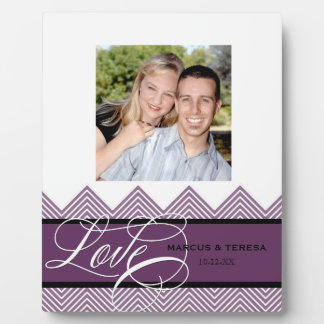 Wedding Engaged Chic Chevron Modern Personalised Plaque