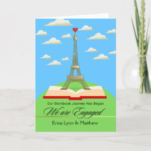 Wedding Engagement Announcement Eiffel Tower Theme