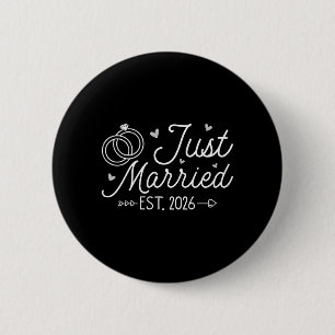 Wedding Engagement Bride Groom Just Married 2026 6 Cm Round Badge
