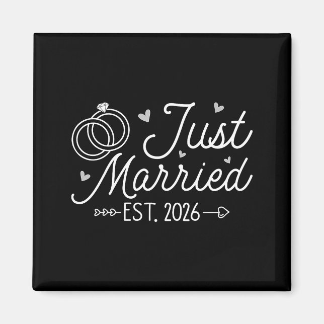 Wedding Engagement Bride Groom Just Married 2026 Magnet (Front)