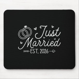 Wedding Engagement Bride Groom Just Married 2026 Mouse Mat