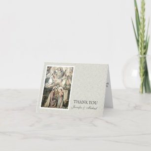 Wedding Engagement Bride Groom Religious Vintage Thank You Card