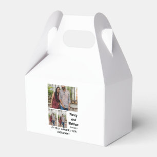 Wedding  Engagement custom 3 Photo Collage   Favour Box