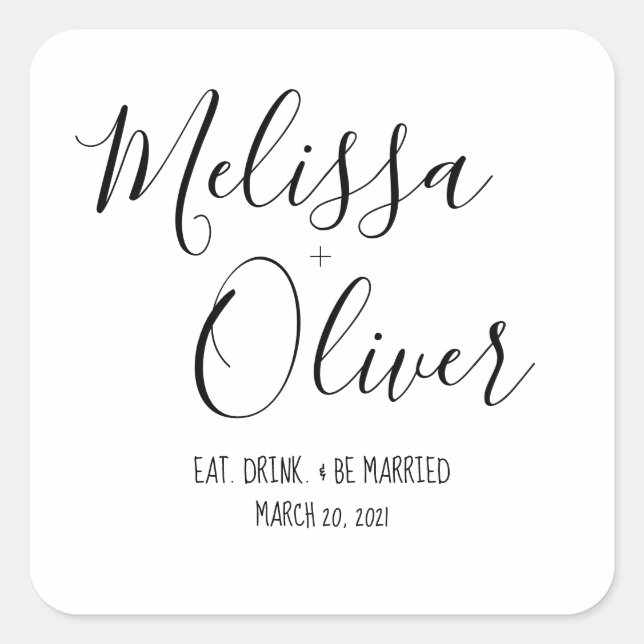 WEDDING,ENGAGEMENT,DECOR,PARTY FAVOR SQUARE STICKER (Front)
