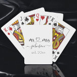 Wedding Engagement Heart Mr Mrs Personalised Name Playing Cards<br><div class="desc">Mr. and Mrs. personalised last name or surname with cute girly heart playing cards with customised name and established date which makes a personalised and special gift for a wedding,  anniversary,  Christmas or engagement gift.</div>