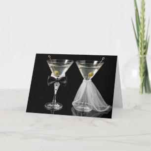 Wedding Engagement Martini Cocktails Card