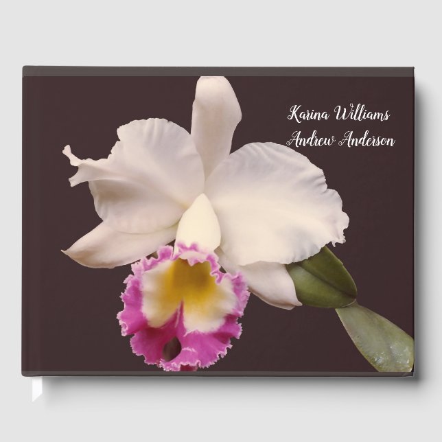 Wedding Engagement Orchid Guest Book (Front)