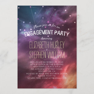 Wedding Engagement Party Galaxy Star Constellation Invitation