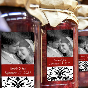 Wedding Engagement Photo Damask Favor Tags