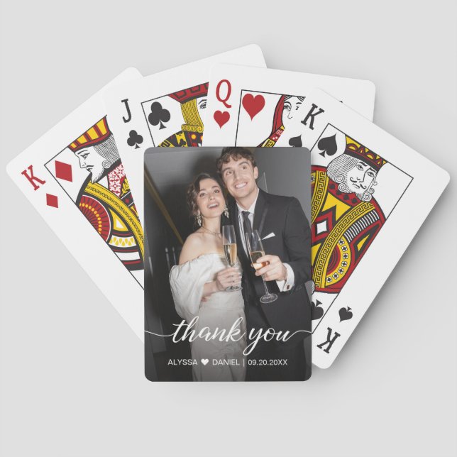Wedding Engagement Photo Thank You Favour Playing Cards (Back)