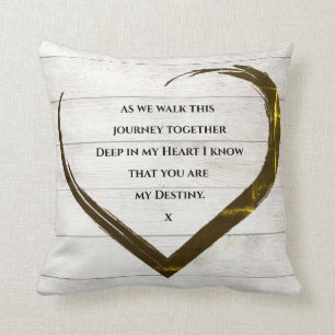 Wedding Engagement  Rustic Heart Quote Cushion