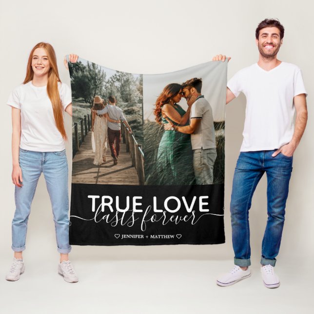 Wedding Engagement True Love Couple Photo Fleece Blanket (In Situ)